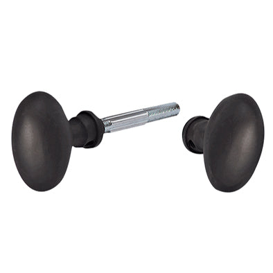 COPPER MOUNTAIN HARDWARE Solid Brass Egg Door Knobs Spare Set with Spindle (Oil Rubbed Bronze)