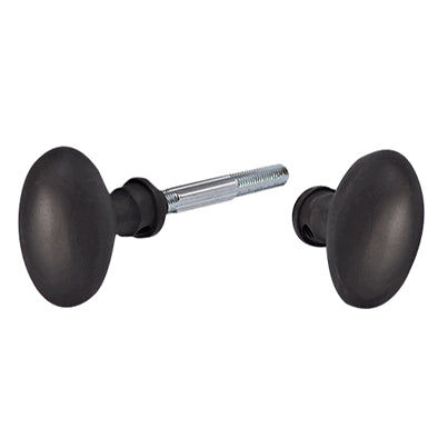 Solid Brass Egg Door Knobs Spare Set with Spindle (Oil Rubbed Bronze)