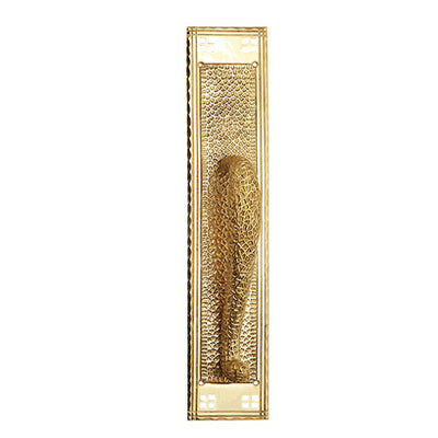 18 Inch Craftsman Style Door Pull & Plate (Polished Brass Finish)