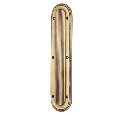 10 1/2 Inch Classic Art Deco Solid Brass Push Plate (Antique Brass)