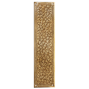 COPPER MOUNTAIN HARDWARE 12 Inch Solid Brass Rice Pattern Push Plate (Lacquered Brass Finish)