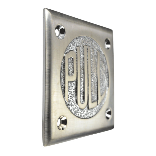 COPPER MOUNTAIN HARDWARE 2 3/4 Inch Brass Classic American "PULL" Plate (Brushed Nickel Finish)