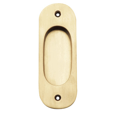 COPPER MOUNTAIN HARDWARE 5 Inch Solid Brass Traditional Style Oval Pocket Door Pull (Antique Brass Finish)