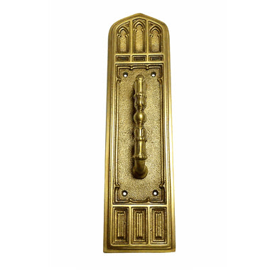 12 1/4 Inch Gothic Pull Plate (Antique Brass Finish)