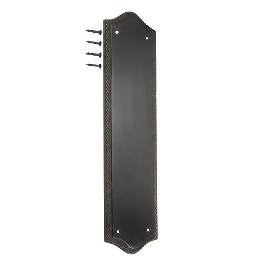 12 Inch Georgian Oval Roped Style Door Push Plate (Oil Rubbed Bronze Finish)