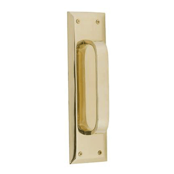 10 Inch Quaker Style Door Pull Plate (Lacquered Brass Finish)
