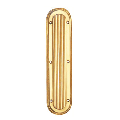 COPPER MOUNTAIN HARDWARE 10 1/2 Inch Classic Art Deco Solid Brass Push Plate (Polished Brass Finish)