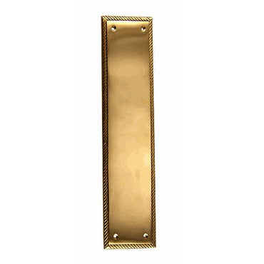 11 1/2 Inch Georgian Roped Style Door Push Plate (Antique Brass Finish)