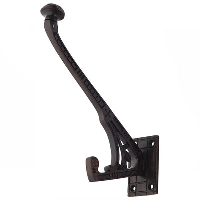 6 Inch Ornate Brass Hat and Coat Hook (Oil Rubbed Bronze Finish)