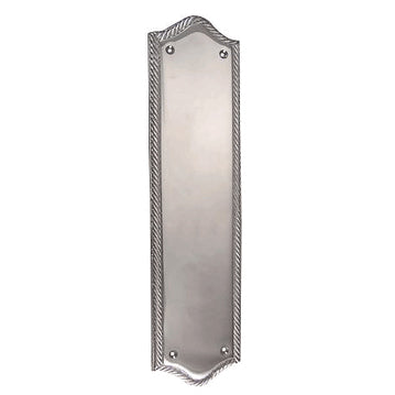 12 Inch Georgian Oval Roped Style Door Push & Plate (Brushed Nickel Finish)