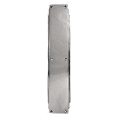 COPPER MOUNTAIN HARDWARE 14 Inch Solid Brass Art Deco Skyscraper Push Plate (Polished Chrome Finish)