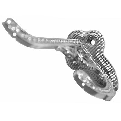 Solid Cast Brass Victorian Eastlake Style Hook (Polished Chrome Finish)