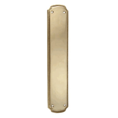 COPPER MOUNTAIN HARDWARE 11 1/2 Inch Solid Brass Beaded Push & Plate (Lacquered Brass Finish)