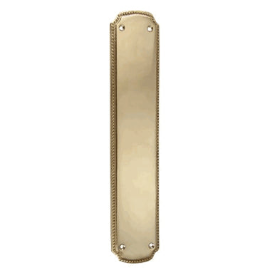 11 1/2 Inch Solid Brass Beaded Push & Plate (Lacquered Brass Finish)