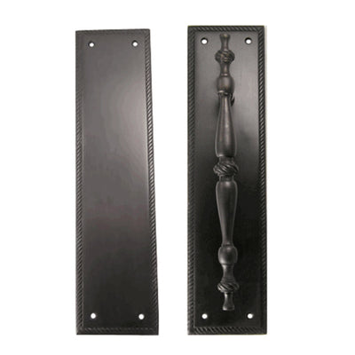 11 1/2 Inch Georgian Roped Style Door Pull and Push Plate (Oil Rubbed Bronze Finish)