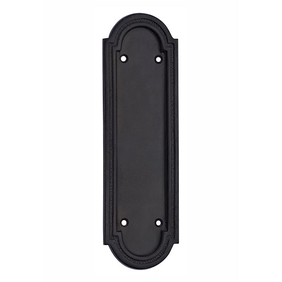 COPPER MOUNTAIN HARDWARE 8 3/8 Inch Solid Brass Rounded Georgian Pattern Push Plate (Oil Rubbed Bronze Finish)