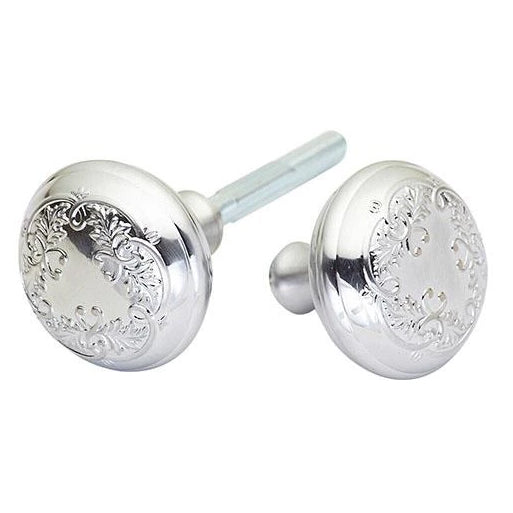 COPPER MOUNTAIN HARDWARE Traditional Floral Leaf Spare Door Knob Set (Brushed Nickel)