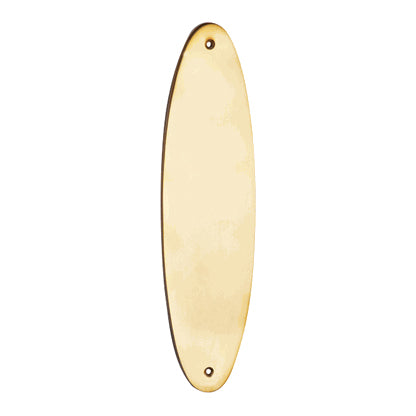 11 Inch Solid Brass Traditional Oval Push Plate (Polished Brass Finish)
