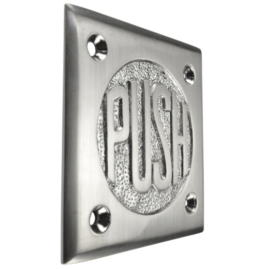 COPPER MOUNTAIN HARDWARE 2 3/4 Inch Brass Classic American "PUSH" Plate (Brushed Nickel Finish)