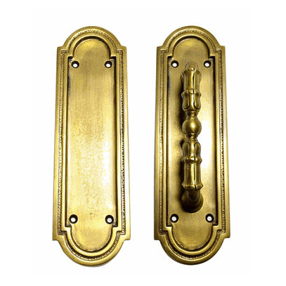 8 3/8 Inch Solid Brass Arched Style Push And Pull Plate (Antique Brass Finish) COPPER MOUNTAIN HARDWARE