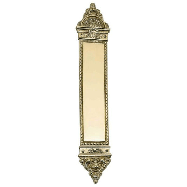 COPPER MOUNTAIN HARDWARE 16 Inch Solid Brass L'Enfant Style Solid Brass Push Plate (Lacquered Brass Finish)