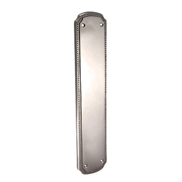 COPPER MOUNTAIN HARDWARE 11 1/2 Inch Solid Brass Beaded Push & Plate (Polished Chrome Finish)