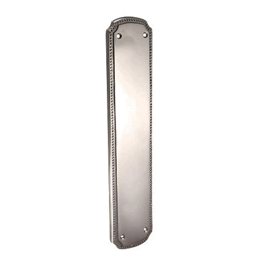 11 1/2 Inch Solid Brass Beaded Push & Plate (Polished Chrome Finish)