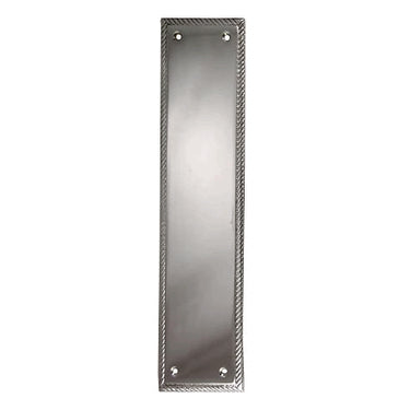 COPPER MOUNTAIN HARDWARE 11 1/2 Inch Georgian Roped Style Door Push Plate (Brushed Nickel Finish)