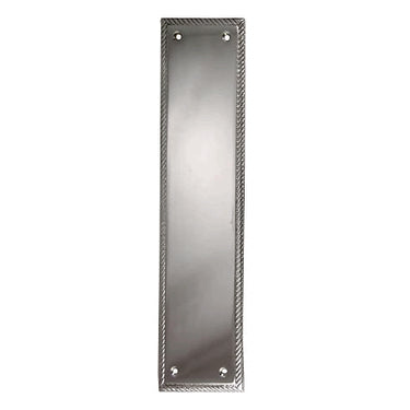 11 1/2 Inch Georgian Roped Style Door Push Plate (Brushed Nickel Finish)