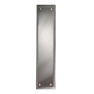 COPPER MOUNTAIN HARDWARE 11 1/2 Inch Georgian Roped Style Door Push Plate (Polished Chrome)