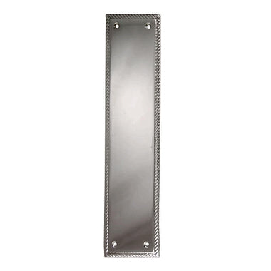 11 1/2 Inch Georgian Roped Style Door Push Plate (Polished Chrome)