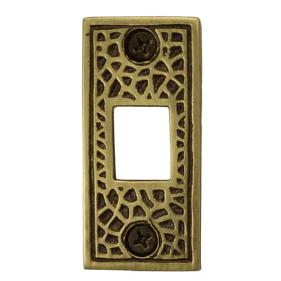 Solid Brass Craftsman Pocket Door Strike Plate (Antique Brass Finish)