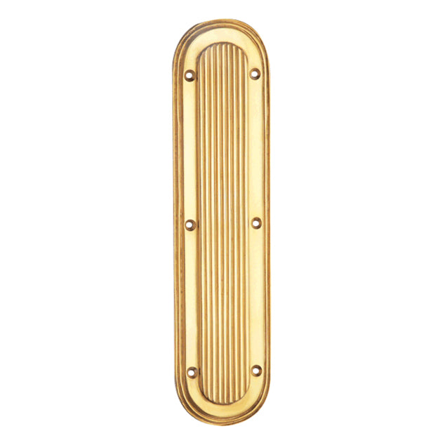 COPPER MOUNTAIN HARDWARE 10 1/2 Inch Classic Art Deco Solid Brass Push Plate (Lacquered Brass Finish)