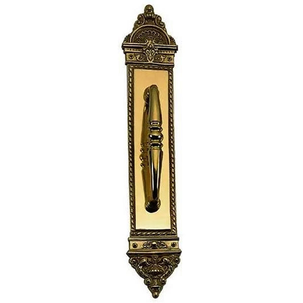 COPPER MOUNTAIN HARDWARE Solid Brass 16 1/4 Inch Victorian Door Pull (Antique Brass Finish)