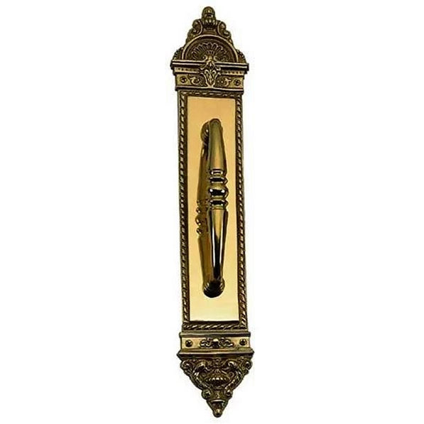 Solid Brass 16 1/4 Inch Victorian Door Pull (Antique Brass Finish)