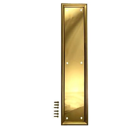 DELTANA 15 Inch Solid Brass Framed Push Plate (Polished Brass Finish)