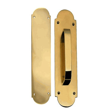 12 Inch Traditional Style Door Push and Pull Plate Set (Polished Brass Finish)