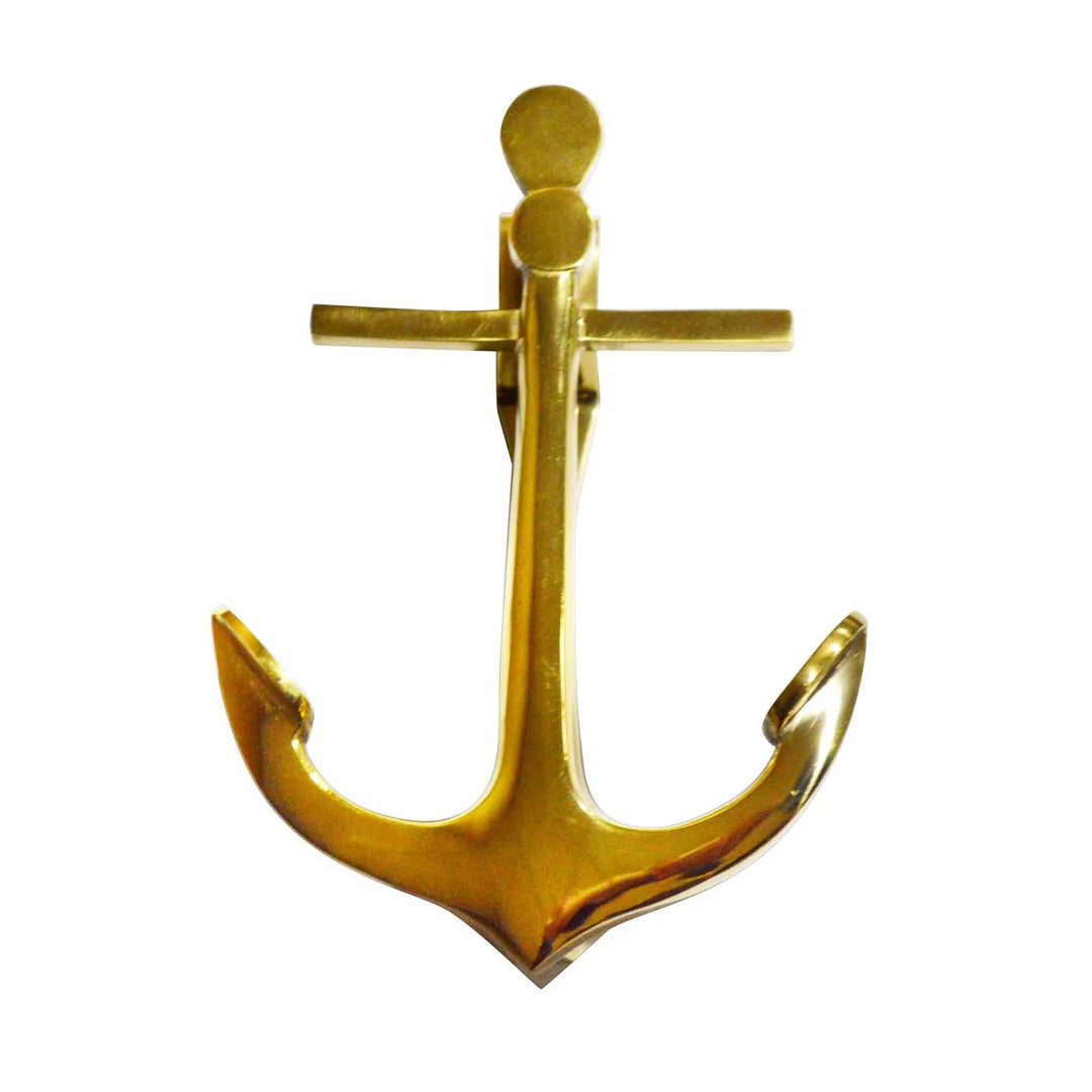 COPPER MOUNTAIN HARDWARE 5 3/4 Inch Nautical Anchor Door Knocker (Polished Brass Finish)