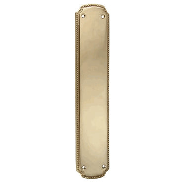 COPPER MOUNTAIN HARDWARE 11 1/2 Inch Solid Brass Beaded Push & Plate (Polished Brass Finish)