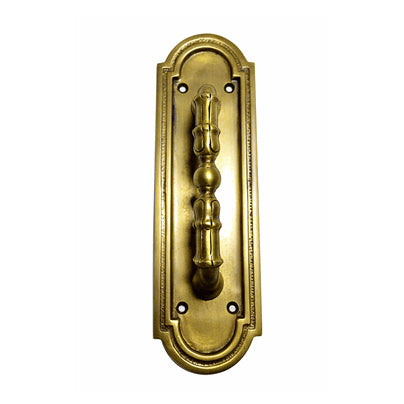 COPPER MOUNTAIN HARDWARE 8 3/8 Inch Solid Brass Arched Style Pull Plate (Antique Brass Finish)