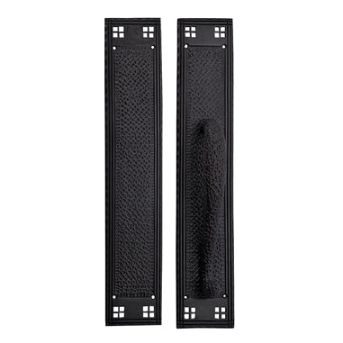 COPPER MOUNTAIN HARDWARE 18 Inch Craftsman Style Door Push and Pull Plate Set (Oil Rubbed Bronze Finish)