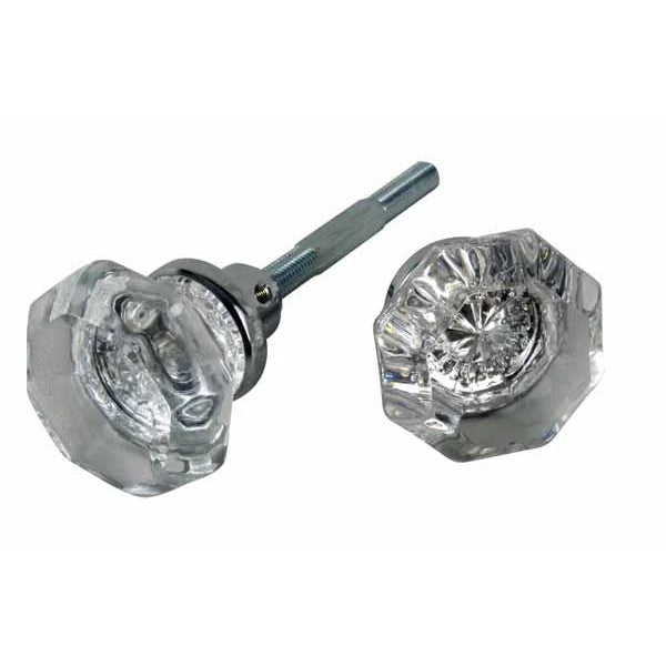 Providence Octagon Door Knobs in a Polished Chrome Finish - Spare Set with Spindle
