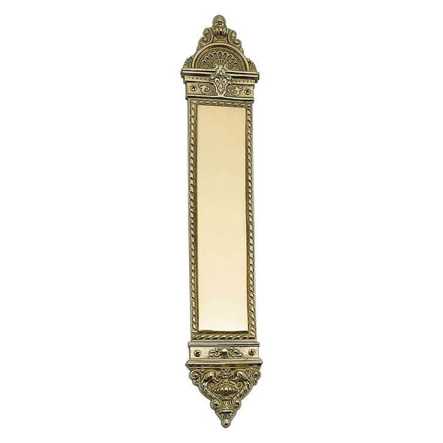 16 Inch Solid Brass L'Enfant Style Solid Brass Push Plate (Polished Brass Finish)
