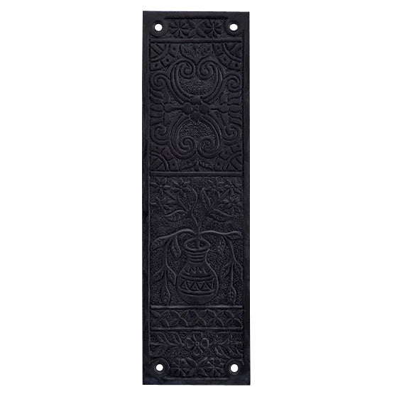 COPPER MOUNTAIN HARDWARE 10 Inch Broken Leaf Pattern Solid Brass Push Plate (Oil Rubbed Bronze Finish)