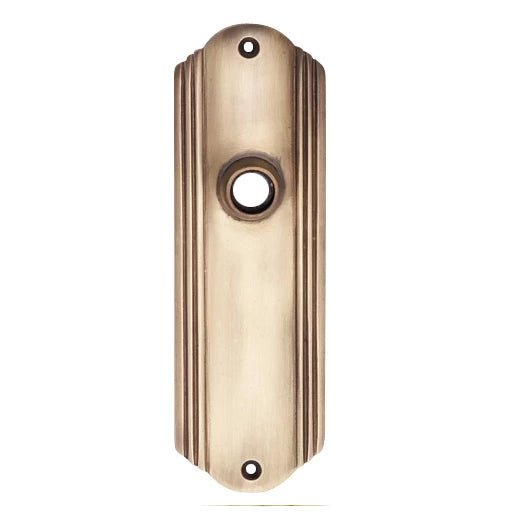 7 Inch Solid Brass Art Deco Door Back Plate (Antique Brass Finish) COPPER MOUNTAIN HARDWARE