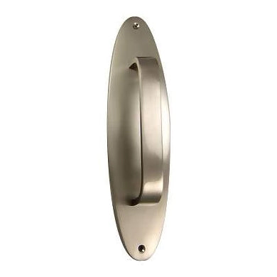 11 Inch Traditional Oval Style Door Pull & Plate (Brushed Nickel Finish)