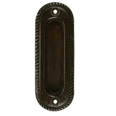 Oval Georgian Roped Solid Brass Pocket Door Pull (Oil Rubbed Bronze Finish) COPPER MOUNTAIN HARDWARE