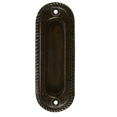 Oval Georgian Roped Solid Brass Pocket Door Pull (Oil Rubbed Bronze Finish)