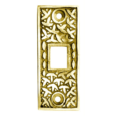 2 1/4 Inch Solid Brass Rice Pattern Pocket Door Strike Plate (Polished Brass Finish) COPPER MOUNTAIN HARDWARE