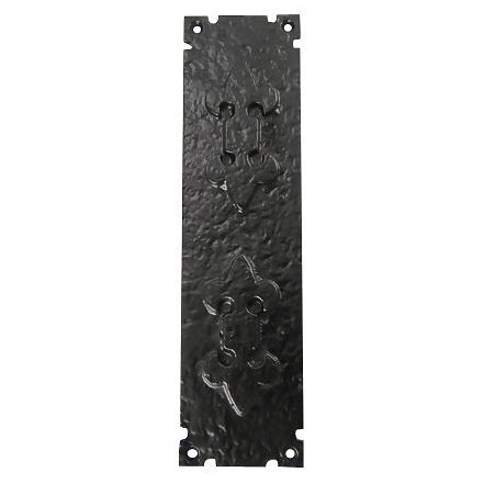 COPPER MOUNTAIN HARDWARE 11 1/2 Inch Solid Rough Iron Fleur de Lis Push Plate